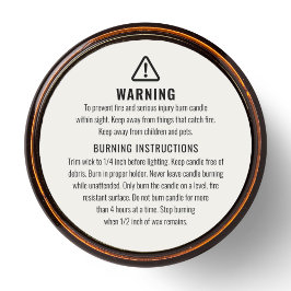 Etikett für die Warnung und das Brennen von Kerzen Runder Aufkleber