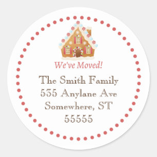 Etikett für die Weihnachtsadresse - Rot, das wir v Runder Aufkleber