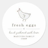 Etikett für Eierkarton - Für den landwirtschaftlic Runder Aufkleber (Vorderseite)