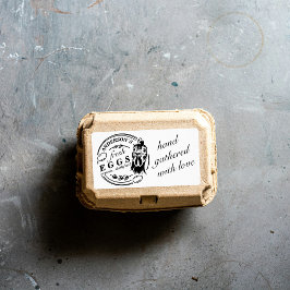 Etikett für Eierkarton in der Hühnerfamilie