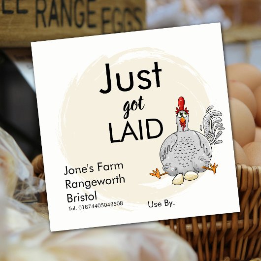 Etikett für Eierkarton mit benutzerdefiniertem Fre Quadratischer Aufkleber