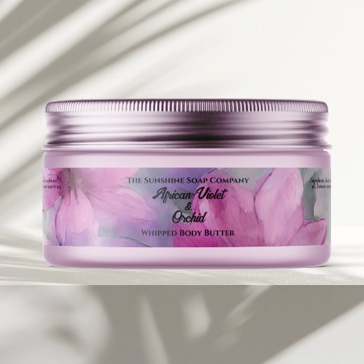 Etikett für ein rundum bedrucktes Glas mit rosa un Rundum-Adressaufkleber