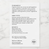 Etikett für einfache Pflegeprodukte (Einzelnes Label)