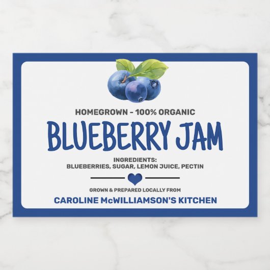 Etikett für eingelegte Blaubeeren (Einzelnes Label)