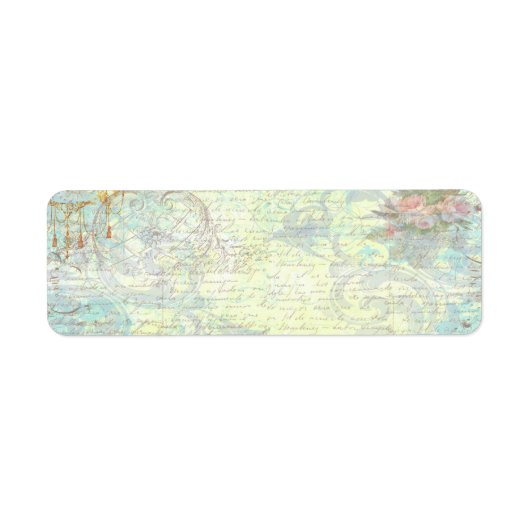 Etikett für französische Rollen und rosa Rosen (Vorne)