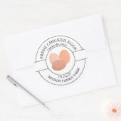 Etikett für frische Hühnereier Runder Aufkleber (Umschlag)