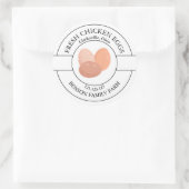 Etikett für frische Hühnereier Runder Aufkleber (Tasche)