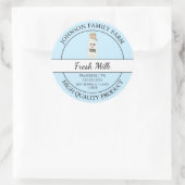 Etikett für frische Milch Runder Aufkleber (Tasche)