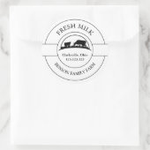 Etikett für frische Milch Runder Aufkleber (Tasche)