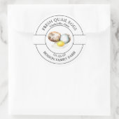 Etikett für frische Wachtel Runder Aufkleber (Tasche)