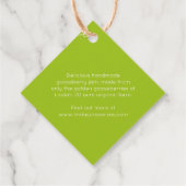 Etikett für Gänsebeere, Konfitüre, grün, Konserven Geschenkanhänger (Rückseite)