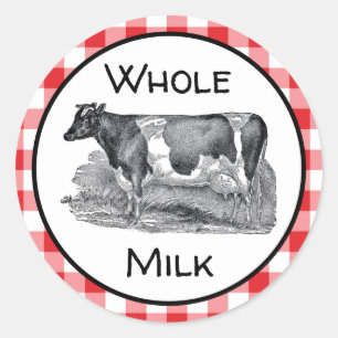 Etikett für ganze Milch Runder Aufkleber