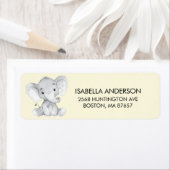 Etikett für gelbe Elephant-Babydusche (Insitu)