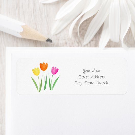 Etikett für gelbe, rosa, orangefarbene Wasserfarbe (Insitu)