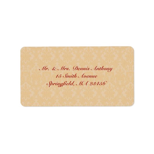 Etikett für Gold-Damask-Lieferadresse Adressaufkleber (Vorne)