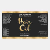 Etikett für Goldfolie und Schwarze Haare Rechteckiger Aufkleber (Vorderseite)