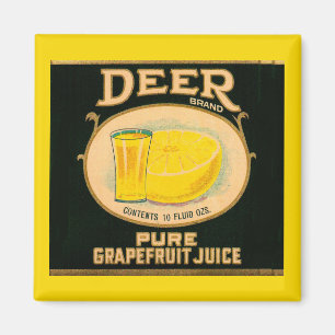 Etikett für Grapefruitsaft der 1930er Jahre Magnet