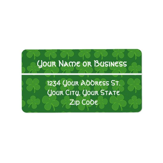 Etikett für grüne Kleeblätter Adressaufkleber (Vorne)