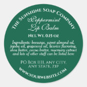 Etikett für grüne Lippenbalsam Runder Aufkleber (Vorderseite)