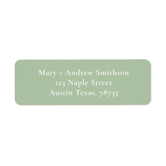 Etikett für grüne und weiße Rücksendeadresse (Vorne)
