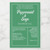 Etikett für grüne und weiße, wasserdichte Kosmetik (Einzelnes Label)