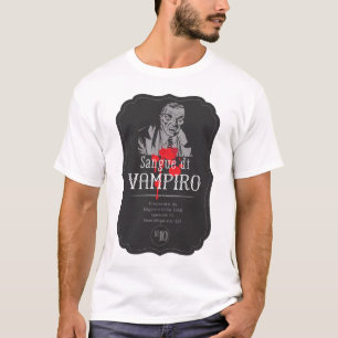 Etikett für Halloween - Vampirblut. Vampir Kopf T-Shirt