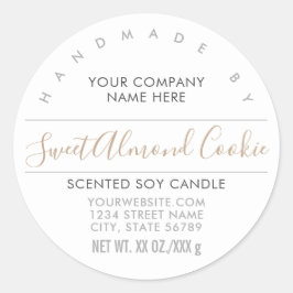 Etikett für handgefertigte Kerze oder Seifenmandel Runder Aufkleber