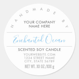 Etikett für handgefertigte Kerzen oder Seife, Türk Runder Aufkleber