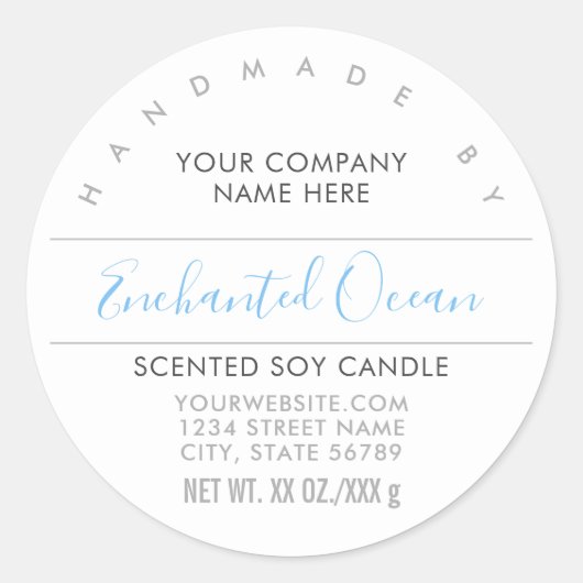 Etikett für handgefertigte Kerzen oder Seife, Türk Runder Aufkleber (Vorderseite)