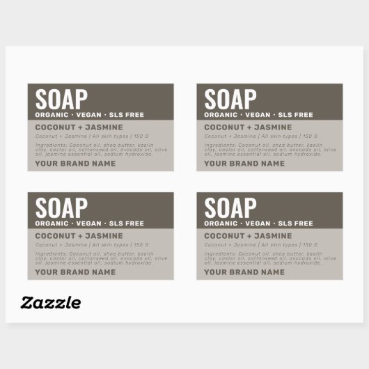 Etikett für handgefertigte Seifen Rechteckiger Aufkleber (Blatt)