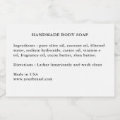 Etikett für handgefertigte Seifenzutaten (Einzelnes Label)