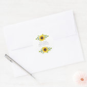 Etikett für handgemalte Wasserfarben-Sonnenblumens Runder Aufkleber (Umschlag)