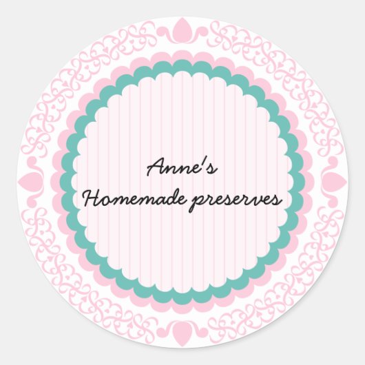Etikett für hausgemachte Konservierungsstoffe Runder Aufkleber (Vorderseite)