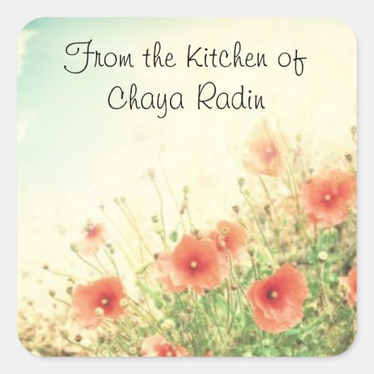 Etikett für hausgemachte Lebensmittelgeschenke all Quadratischer Aufkleber (Vorderseite)