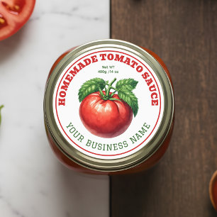 Etikett für hausgemachte Tomatensauce in Dosen