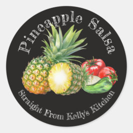 Etikett für hausgemachtes Einmachgeschäft-Pineappl Runder Aufkleber