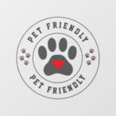 Etikett für Haustiere mit Herzklopfen Fensteraufkleber (Blatt)