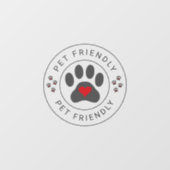 Etikett für Haustiere mit Herzklopfen Fensteraufkleber (Blatt)