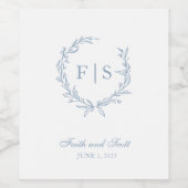 Etikett für hellblaue Monogramm-Weine (Einzelnes Label)