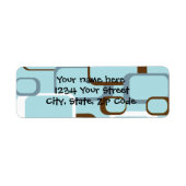 Etikett für hellblaue Retro-Quadrate (Vorne)