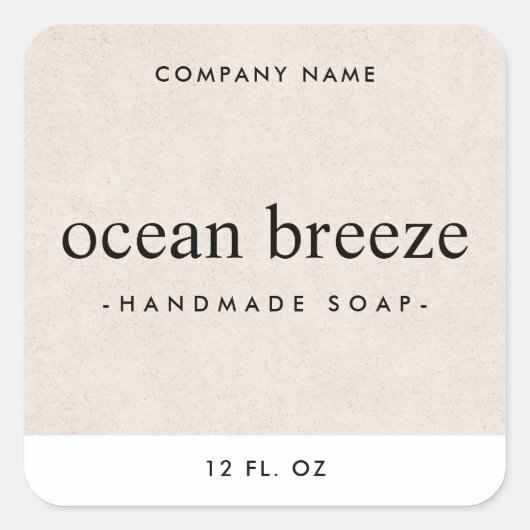 Etikett für hellbraunes Quadrat Quadratischer Aufkleber (Vorderseite)