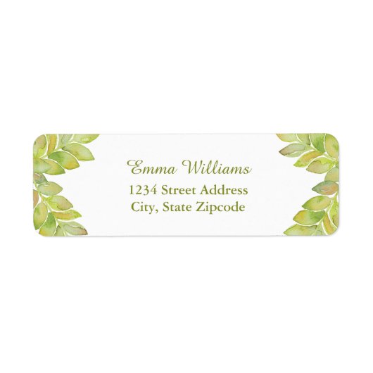 Etikett für hellgrüne Blätter (Vorne)