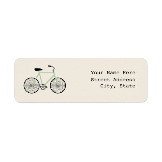 Etikett für hellgrüne Fahrradadresse (Vorne)