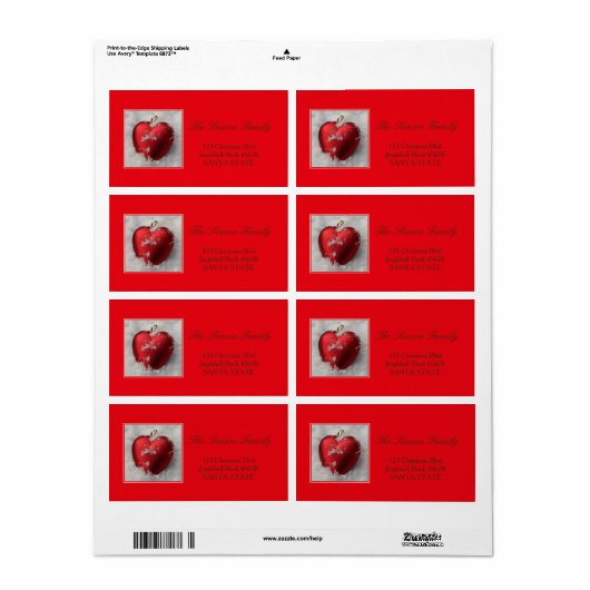 Etikett für "Herz in Snow Holiday" (Vorne)