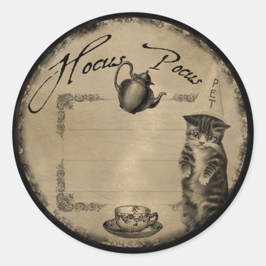 ETIKETT FÜR HOCUS POCUS POTIONS RUNDER AUFKLEBER (Vorderseite)