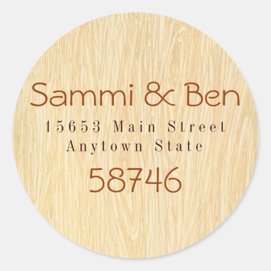 Etikett für Holzkornkleber Runder Aufkleber (Vorderseite)