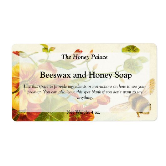 Etikett für Honigbienenseife (Vorne)