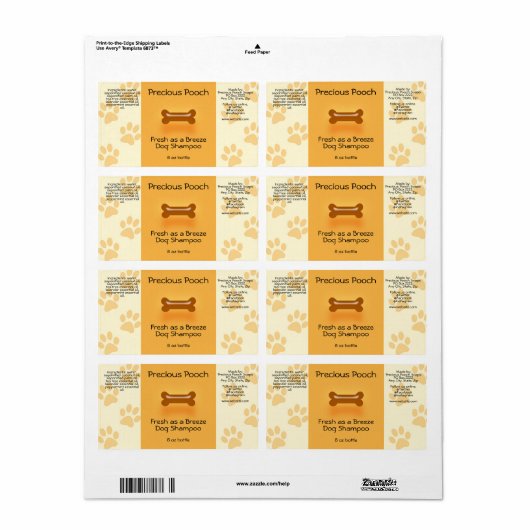 Etikett für Hunde Shampoo-Seife (orange) (Vorne)