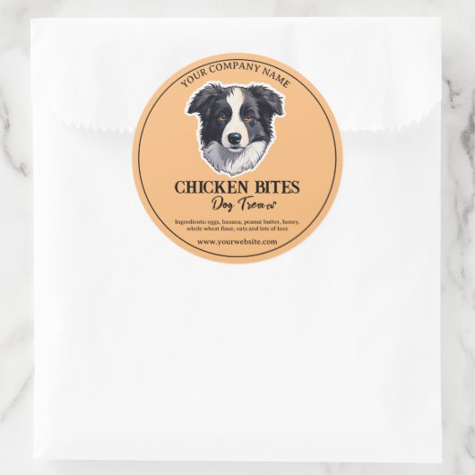 Etikett für Hundefutter Runder Aufkleber (Tasche)
