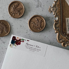 Etikett für Illustrierte florale Rücksendeadresse 